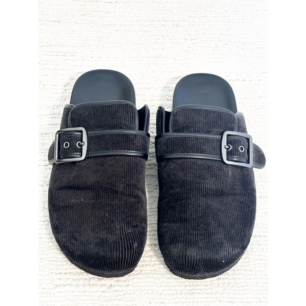 COACH Benjamin Corduroy Clogs Men's 10 Black Travel Comfort Everyday Elevated